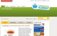 Internetportal "Lebensmittelklarheit" Screenshot