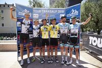 Die Top-3 der TOUR Transalp: Spoegler, Markolf, Michels, Glorieux, Vrecko und Kessler