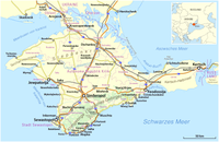 Karte der russischen Halbinsel Krim