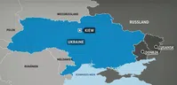 Ukraine mit den unabhängigen Republiken Donezk und Lugansk (2022)