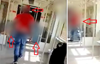 Ein "Mann" terrorisiert gerade eine junge Frau in S. Bahn