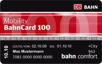 Mobility Bahncard 100 (Design bis 2009)