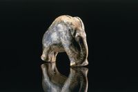 Das Mammut vom Vogelherd (gefunden 2006): Nach neuen Erkenntnissen dezimierten Jäger vor 30.000 Jahren die Population der Pflanzenfresser. Quelle: Foto: J. Lipták, copyright Universität Tübingen (idw)