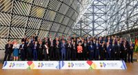 Ein sogenanntes Familienfoto der Teilnehmer des EU-CELAC-Gipfels in Brüssel, 17. Juli 2023.