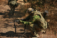 Russische Soldaten bei Rabotino, Frontabschnitt Saporoschje im Gebiet Saporoschje, Russland. Veröffentlicht von Jewgeni Balizki am 30. August 2023. Bild: Jewgeni Balizki