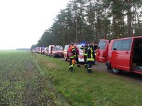 Die Feuerwehr an der Sammelstelle