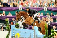 Jeroen Dubbeldam in Leipzig beim Weltcup-Finale 2011, damals noch mit Simon auf Platz drei. Bild: "obs/EN GARDE Marketing GmbH"