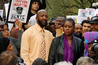 Trayvon Martins Eltern bei einer Demonstration in New York am 21. März 2012