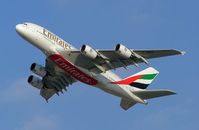 Ein Airbus A380-800 des größten Kunden Emirates. Bild: G patkar on en.wikipedia