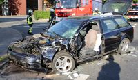 Der Audi wurde erheblich beschädigt. Bild: Polizei Minden-Lübbecke