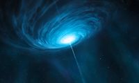 Künstlerische Darstellung des Quasars 3C 279
Quelle: Bild: ESO/M. Kornmesser (idw)