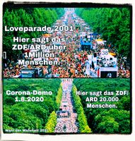 Am 01.08.2020 fanden sich zur Demo "Ende der Pandämie und Tag der Freiheit" über 1.300.000 Menschen aus ganz Deutschland ein.