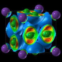 Die Elektronenlokalisation in der kubischen NaCl3-Struktur.
Quelle: Abbildung: Artem Oganov/Stony Brook University (idw)