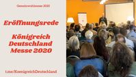 Peter I, bürgerlich Peter Fitzek, hält die Eröffnungsrede auf der Königreich Deutschland Messe 2020.