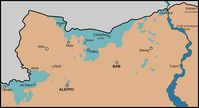 Ein Teil des Siedlungsgebiets der Turkmenen im nördlichen Syrien