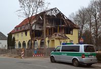 Das ausgebrannte Haus in Zwickau