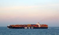 Containerschiff MSC Flaminia (gechartert) (Symbolbild)