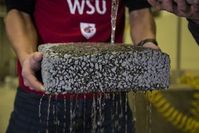 Regenwasser rinnt dank des neuen Verfahrens durch porösen Beton. Bild: wsu.edu