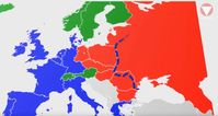 Die NATO breitet sich von 1989 bis heute bis zur blau-gestrichelten Linie vorwärts - während die russische Föderation sich immer weiter zurückzog.