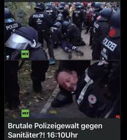 Sanitäter werden von der Berliner Polizei am 18.11.2020 verhaftet und daran gehindert Verletzten zu helfen.
