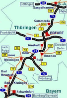 Verlauf der A 71Sangerhausen–Schweinfurt