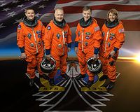 v.l.n.r.: Rex Walheim, Douglas Hurley, Christopher Ferguson und Sandra Magnus. Bild: NASA