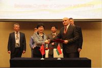 CCPIT Beijing and Minsk Branch of Belarusian Chamber of Commerce and Industry sign cooperation agreement.