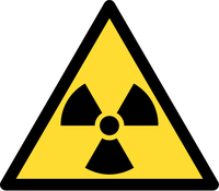 DIN 4844-2 Warnzeichen D-W005 Warnung vor radioaktiven Stoffen oder ionisierenden Strahlen (auch auf abschirmenden Behältern)(1)