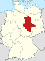 Lage von Sachsen-Anhalt in der BRD.