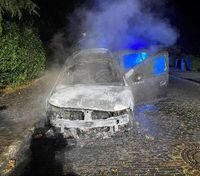 Ausgebrannter Pkw Dacia Bild: Polizei