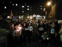 Demonstration am Anschlagsabend in Köln