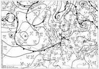 Eine Wetterkarte (Bodenwetterkarte) für Europa und den Nordatlantik (Symbolbild)