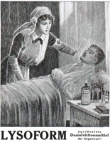 Werbung für das Desinfektionsmittel Lysoform für Kriegsverwundete (1917)