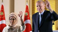 Der türkische Präsident Recep Tayyip Erdoğan und seine Frau Ermine Erdoğan  (2023)