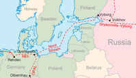 Verlauf der Nord-Stream-Pipeline und deren Anschluss