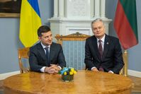 Gitanas Nausėda beim Treffen mit dem ukrainischen Präsidenten Wolodymyr Selenskyj im Präsidentenpalast der litauischen Hauptstadt Vilnius (2019), Archivbild