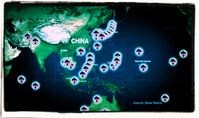 US-Militärbasen rücken an die Chinesische Grenze vor, Stand 2020