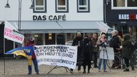 Gegendemo zur Friedenskundgebung in Köln, 4. Februar 2023 Bild: Felicitas Rabe