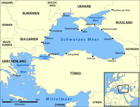 Die Lage des Asowschen Meeres in Osteuropa