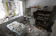 Das Krankenhaus in Nowoaidar nach dem Beschuss durch ukrainische Streitkräfte, 28. Januar 2023 Bild: Jewgeni Bijatow / Sputnik
