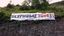 Protestbanner gegen die Nutzung von Glyphosat