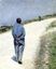 Gustave Caillebotte: Gehender Mann in blauer Jacke