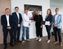(v.l.n.r.): Thomas Tochtermann (Chairman of the Board, matterr), Benjamin Rump, (COO, matterr), Wolfgang K. Hoever (Stifter/ Vorstand, cooldown°earth), Mona Neubaur (Ministerin für Wirtschaft, Industrie, Klimaschutz und Energie des Landes Nordrhein-Westfalen), Melanie Hackler (CEO, matterr), Jan Rückold (Head of Finance, matterr) (2025) Bild: cooldown°earth foundation Fotograf: cooldown°earth foundation