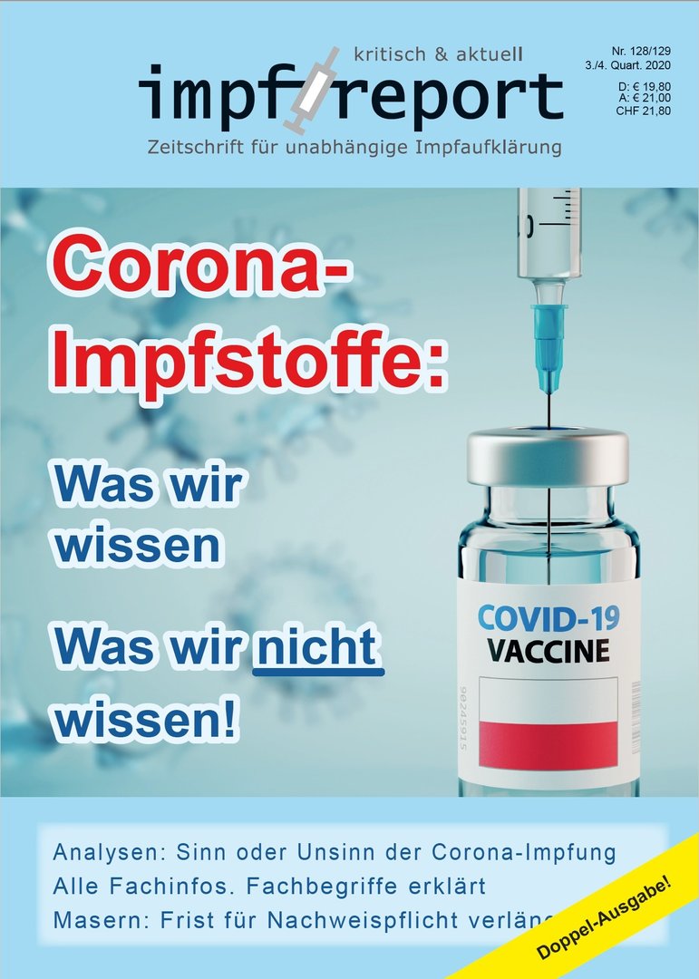 Cover Impfreport Ausgabe Nr. 128/129 Bild: Impfkritik.de