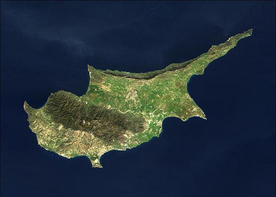 Satellitenbild von Zypern Bild: NASA