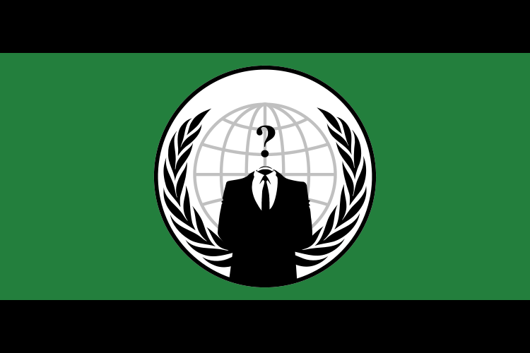 Die Flagge der Anonymous-Gruppe.