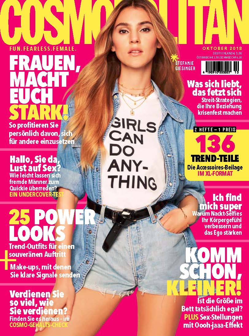 Cosmopolitan Cover 10/2018. Bild: "obs/Bauer Media Group, Cosmopolitan"