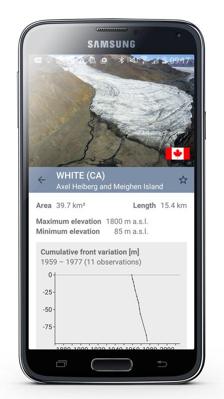 Die «wgms Glacier App» liefert Daten zu Grösse, Höhenerstreckung und Eisverlust von Gletschern.
Quelle: World Glacier Monitoring Service (idw)