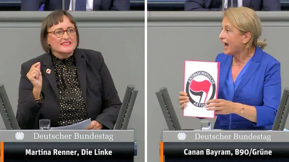 Bedankten sich im Bundestag bei der linksterroristischen Antifa: Martina Renner (Linkspartei) und Canan Bayram ( Bündnis 90/Die Grünen) (2019)