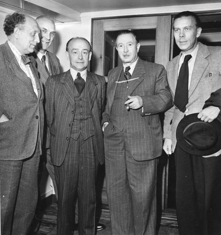 Steinhoff (Dritter von rechts) beim Treffen der Aufbauminister der Länder der „Westzone“ in Hamburg am 11. Juni 1949